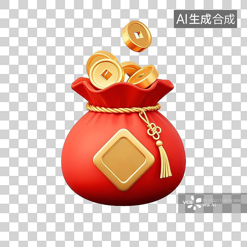 【AI数字艺术】新年喜庆元素：福袋图片素材