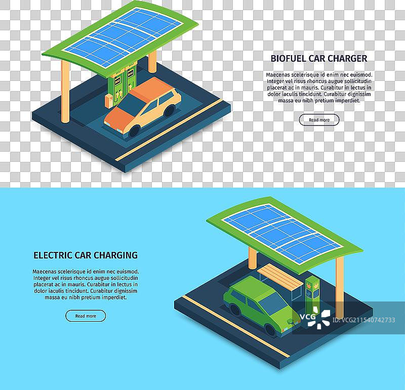电动汽车充电横幅图片素材