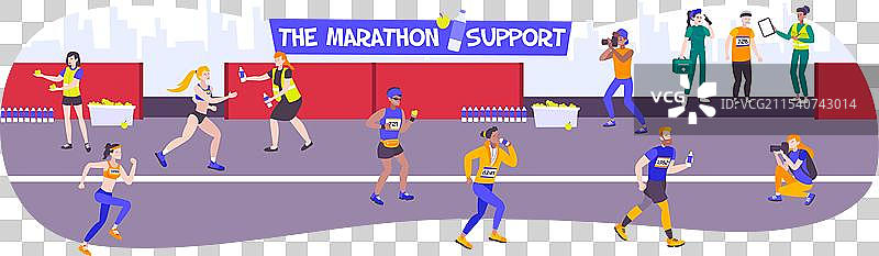 跑步者在跑道上的构图图片素材