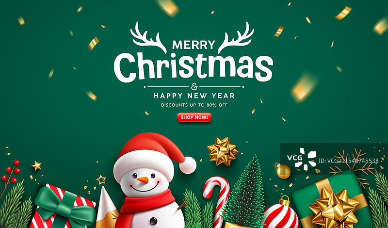 圣诞快乐，新年快乐2025装饰品图片素材