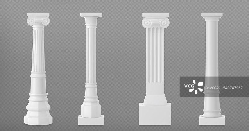 古董大理石柱子的3D模型集图片素材