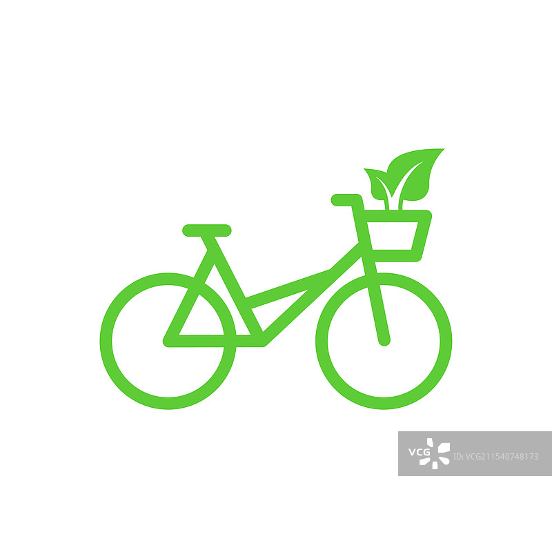 生态自行车图标，背景为白色图片素材