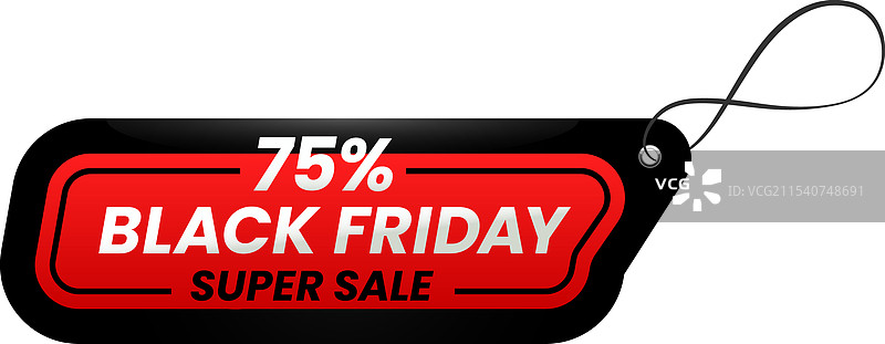 黑色星期五促销标签，采用大胆的红色和白色设计图片素材