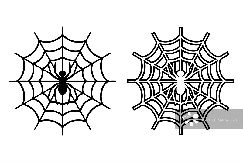 蜘蛛网与蜘蛛的线条艺术图片素材