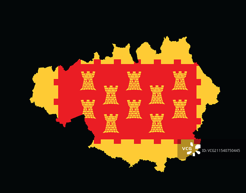 大曼彻斯特地图轮廓图片素材