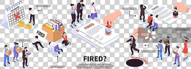 解雇辞退等距信息图表图片素材