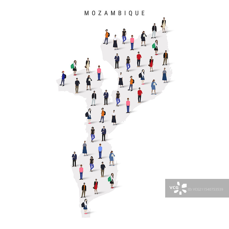 莫桑比克人口地图，大量人群图片素材