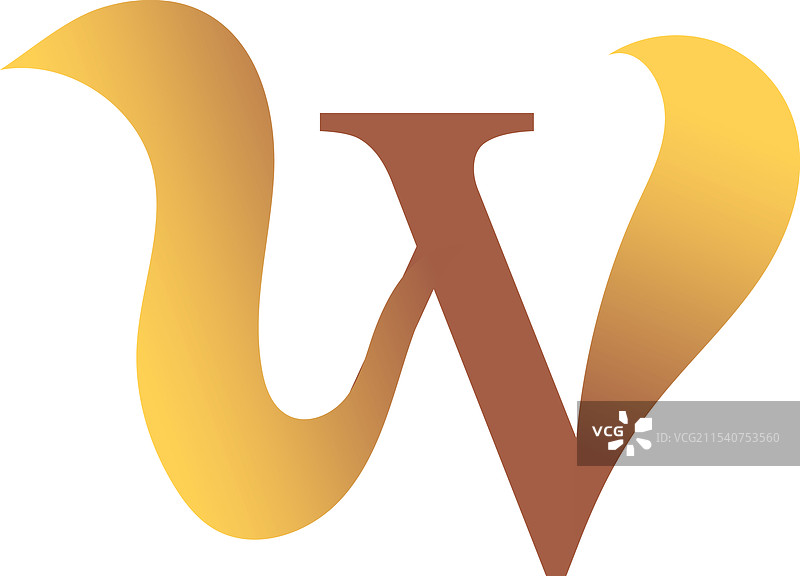 金色的“W”字母标志，理发师与美容行业图片素材