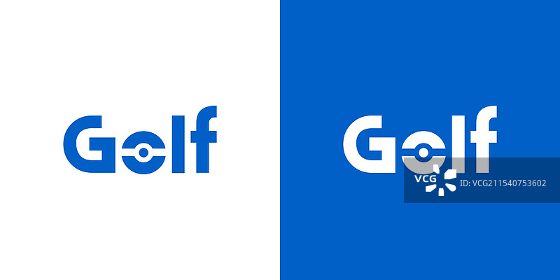 简约的高尔夫标志设计，采用简单的几何图形图片素材