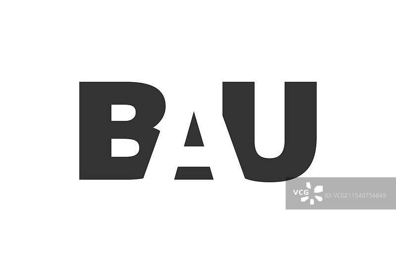 BAU标志设计，字母B、A、U，粗体字。图片素材