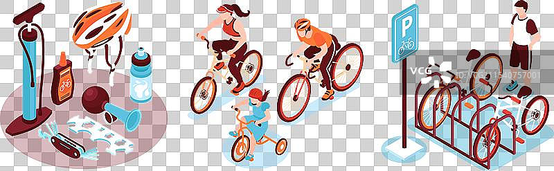 等距自行车设计概念图片素材