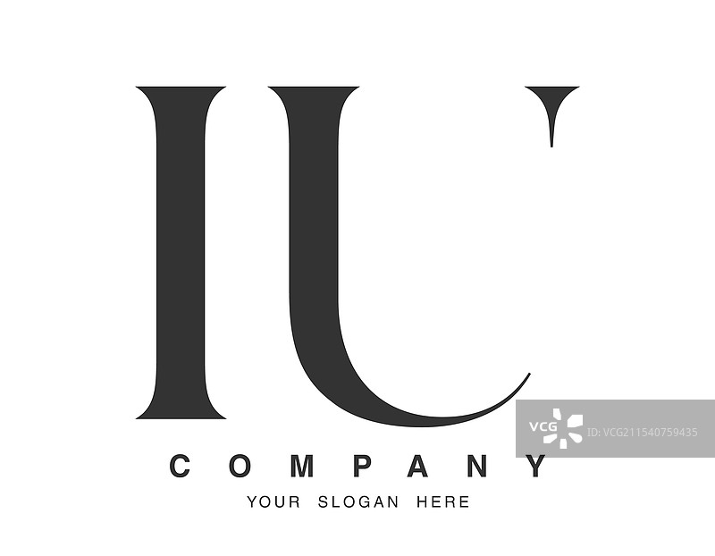 iu标志设计，字母i和u的衬线字体图片素材