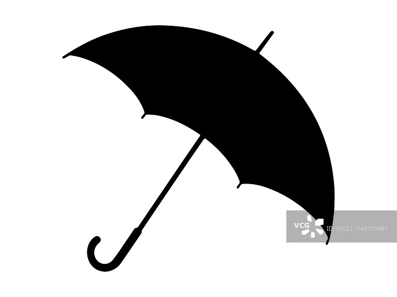 白色背景上的伞的轮廓图片素材