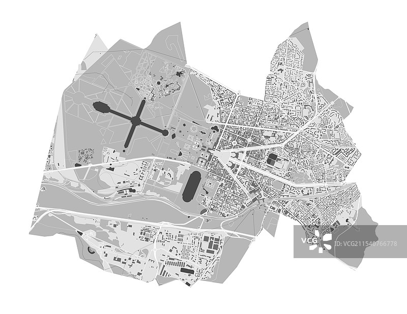 法国凡尔赛详细城市地图图片素材