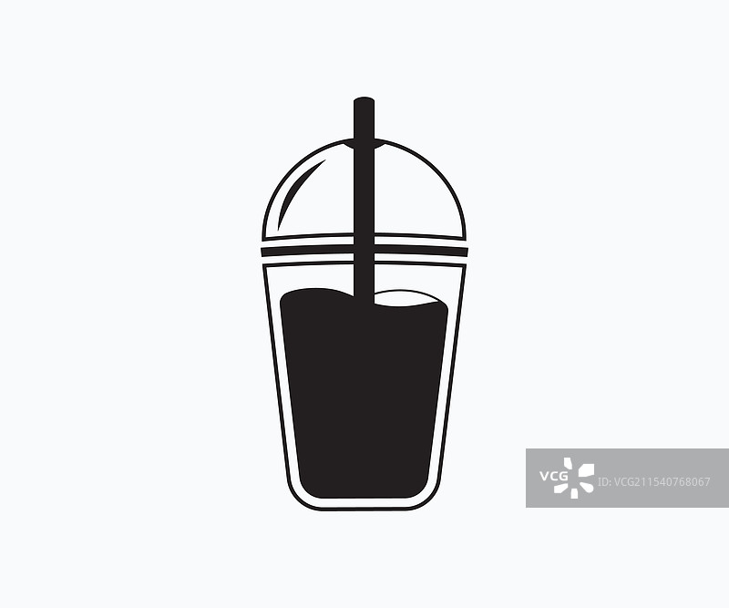 酷饮杯图标或塑料杯图片素材