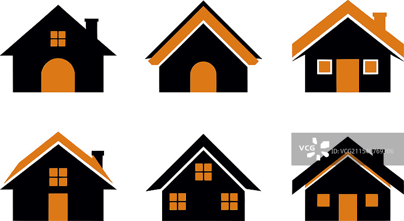 房地产公司图标房屋标志集图片素材