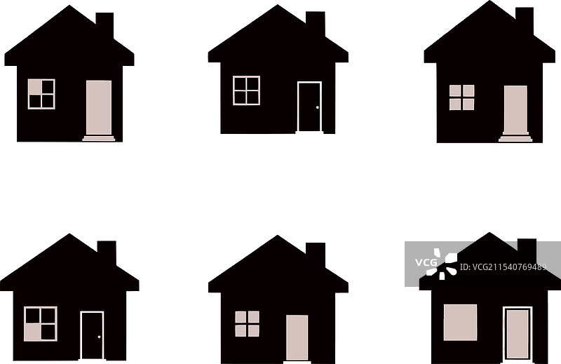 房地产公司图标房屋标志集图片素材