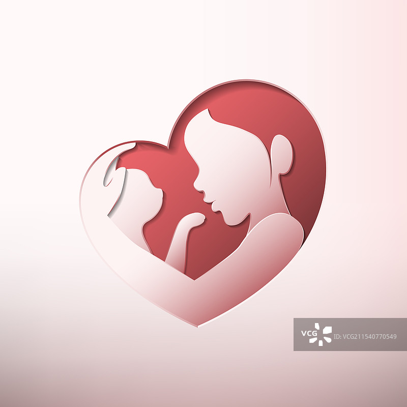 女人在心形轮廓中抱着一只猫图片素材