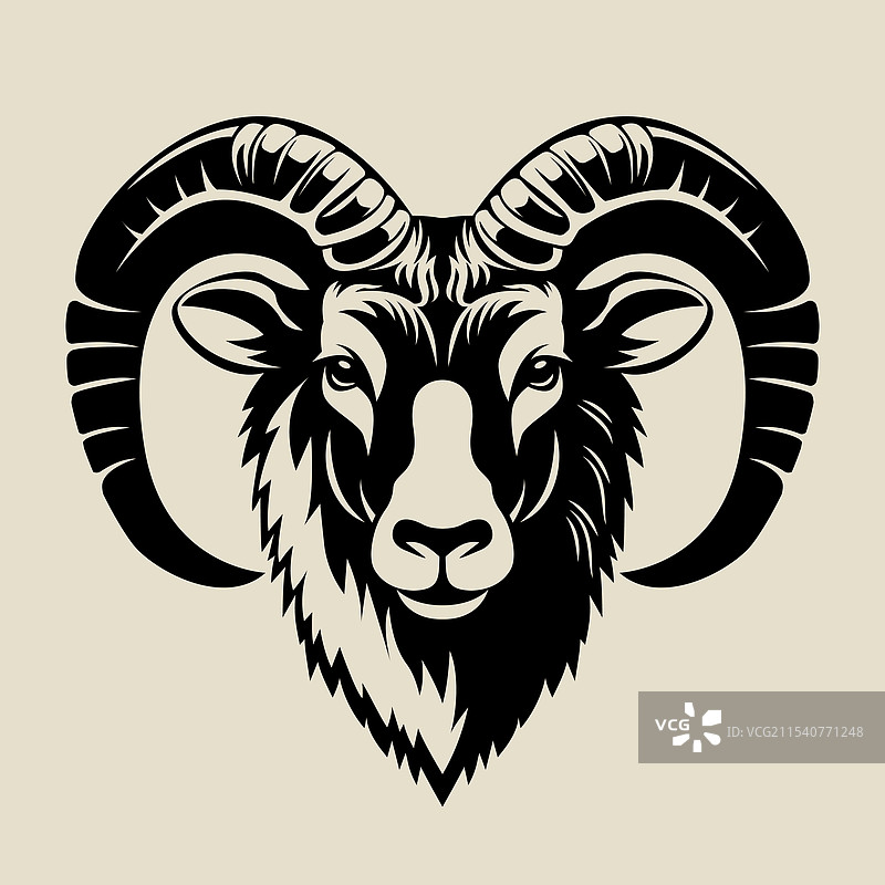 黑色公羊头农场动物图片素材