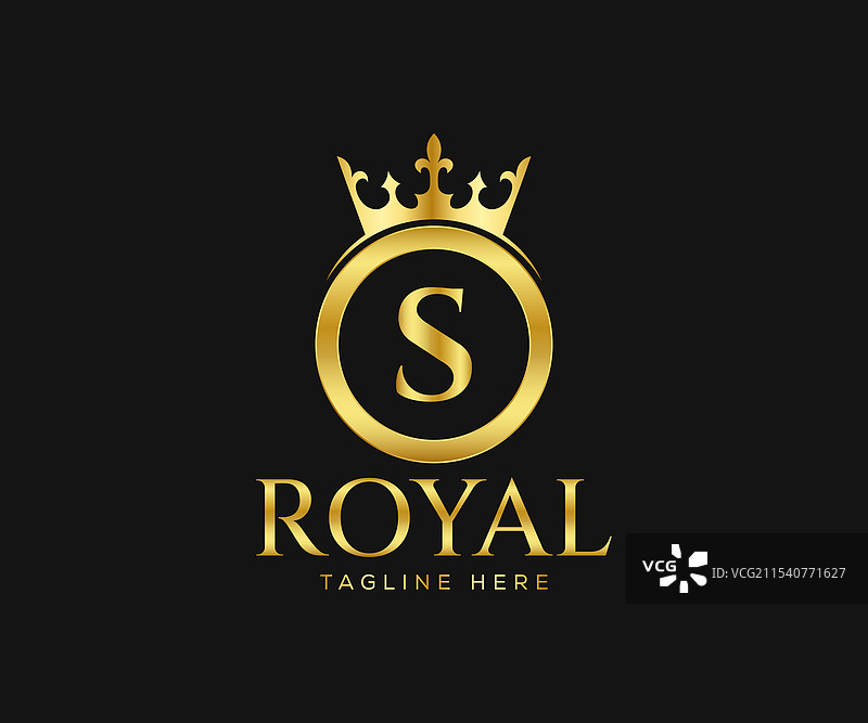 奢华的皇家字母S标志设计图片素材