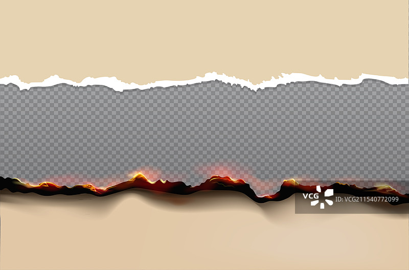 烧焦和撕裂的棕色工艺纸边框页面图片素材