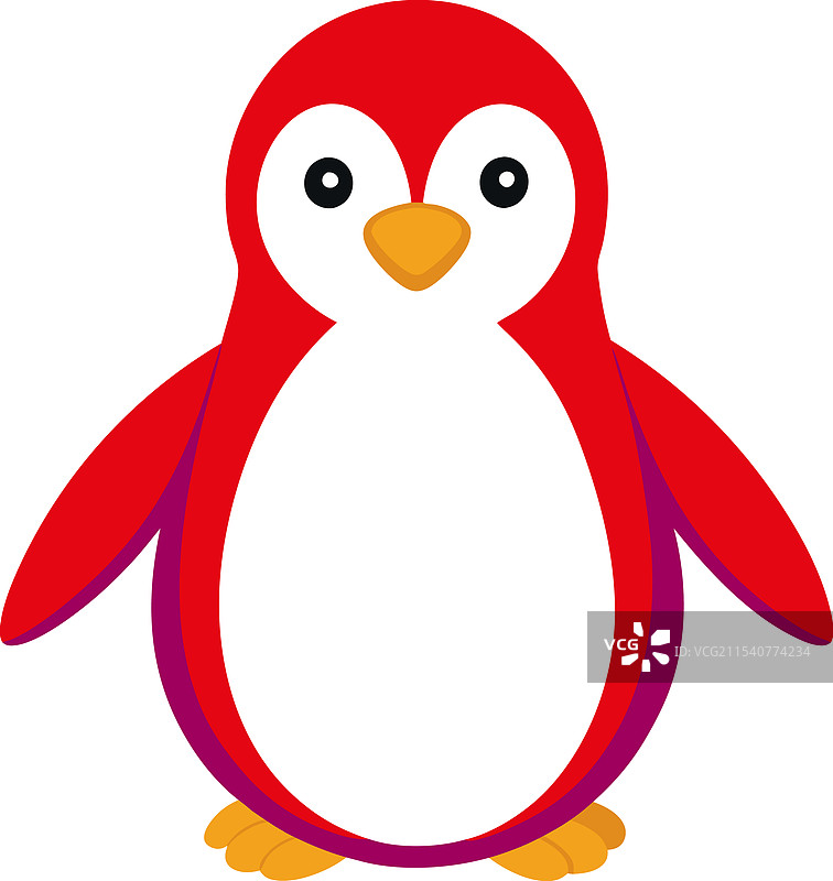 可爱的卡通企鹅动物图标图片素材