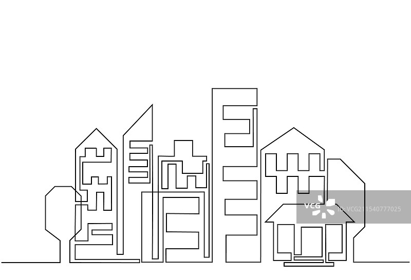 现代住宅或商业建筑的连续性图片素材