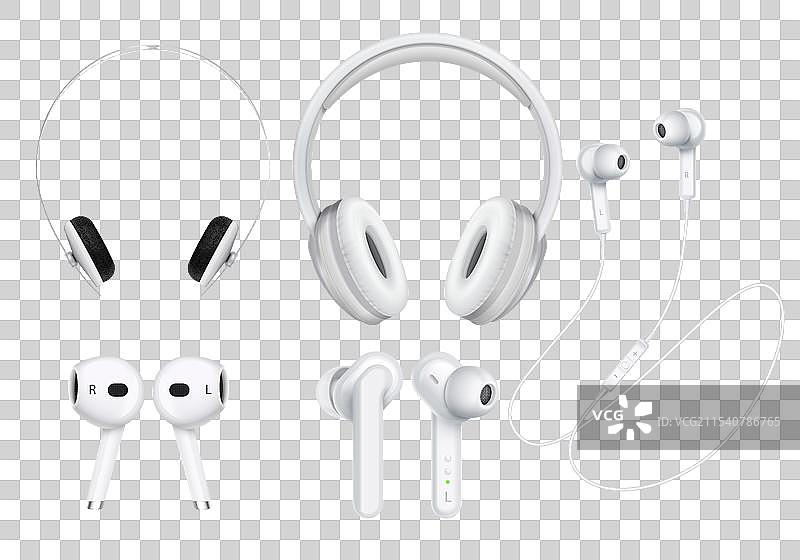 白色无线耳机套装图片素材
