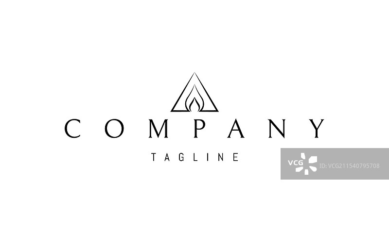 带有抽象火焰图像的标志图片素材