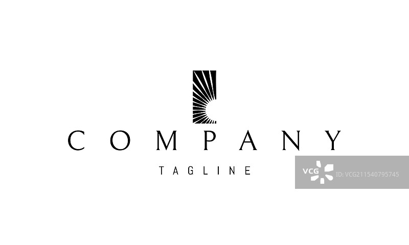 带有抽象光芒图像的标志图片素材