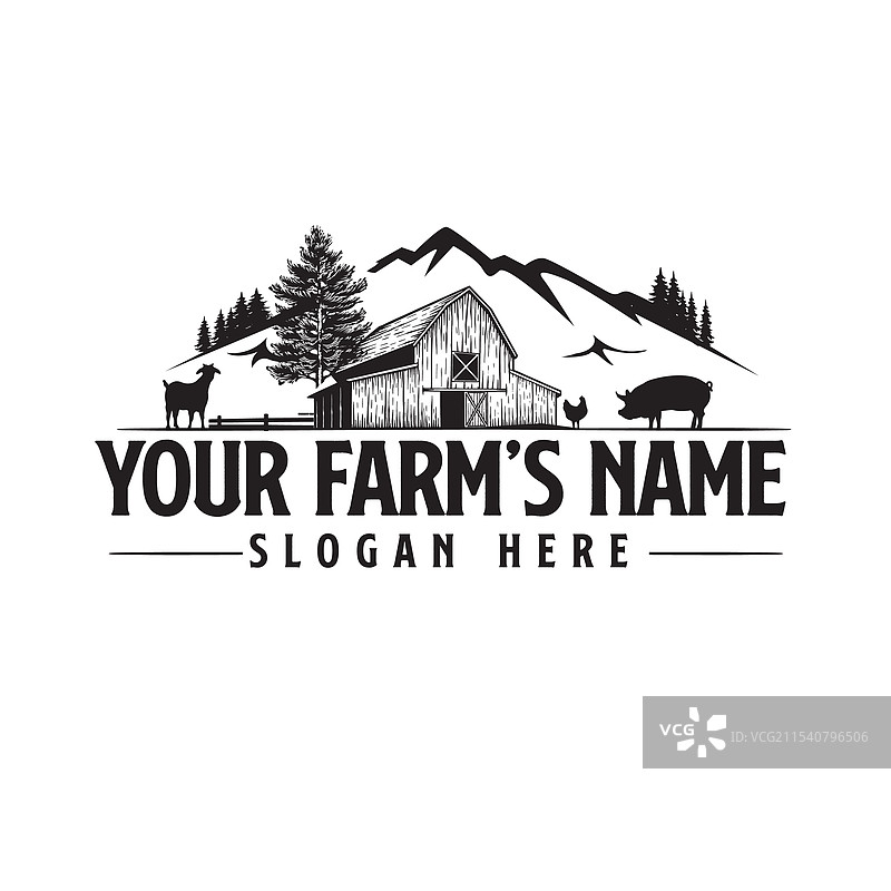 西方农场标志轮廓图片素材