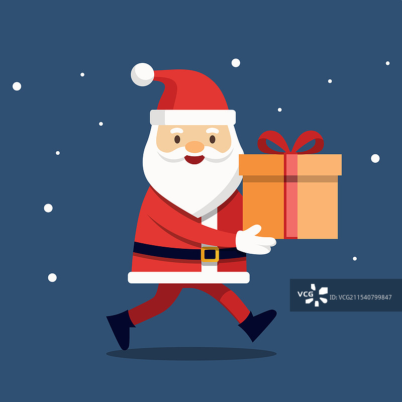 卡通圣诞老人提着圣诞礼物图片素材