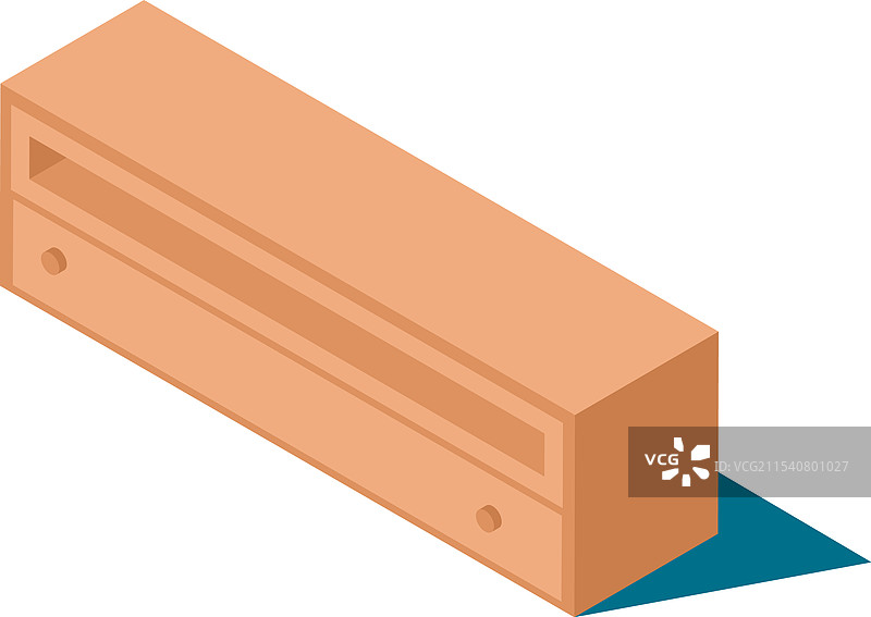 简单的木质电视柜，带抽屉和开放式架子图片素材