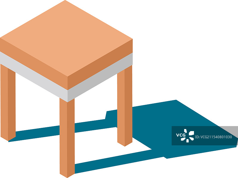 简单的四腿木凳，带有柔和的光线图片素材