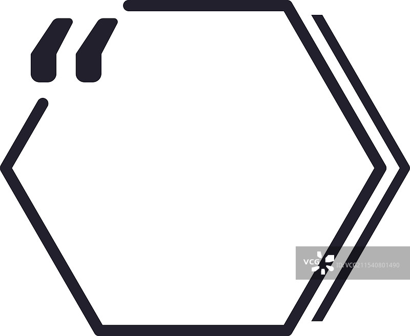 六边形引用框，带引号图片素材