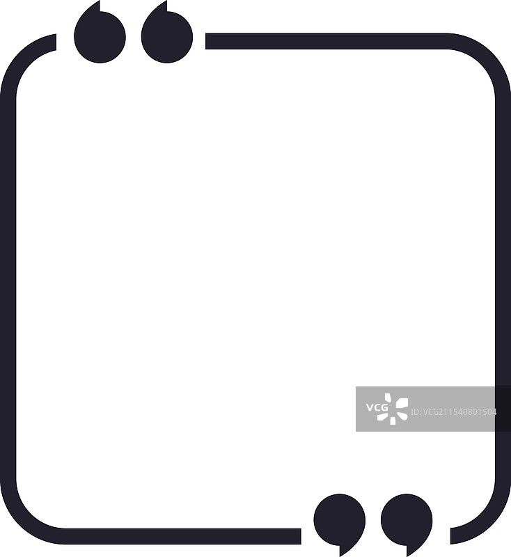 极简黑色方形引用框与引号图片素材