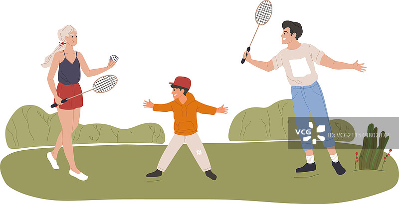 家人们在公园里享受阳光明媚的一天图片素材