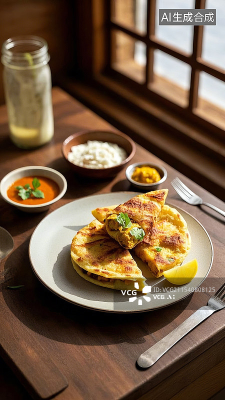 【AI数字艺术】咖喱土豆卷饼美食图片素材