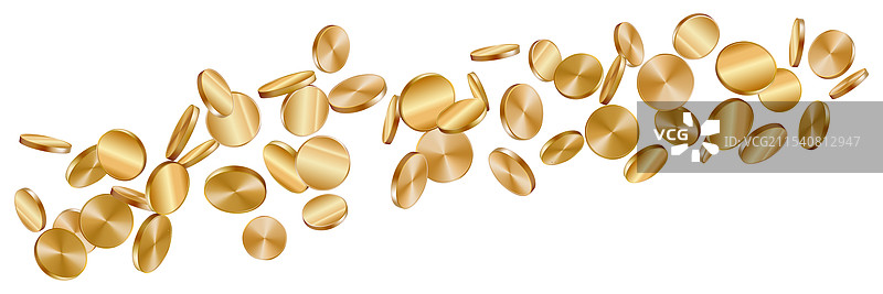 3D金币在旋转中下落或漂浮图片素材