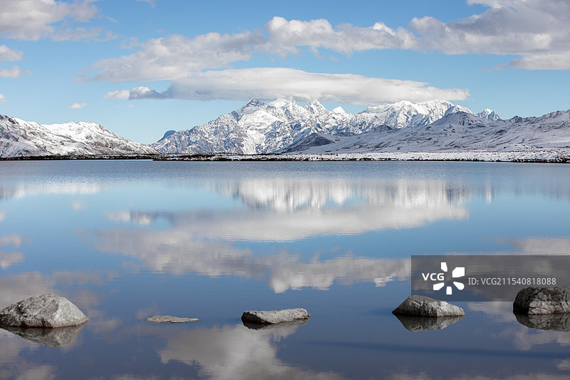 红海子天空之镜图片素材
