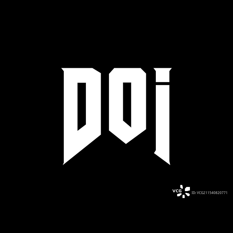 技术公司 DOI 的字母标志设计图片素材