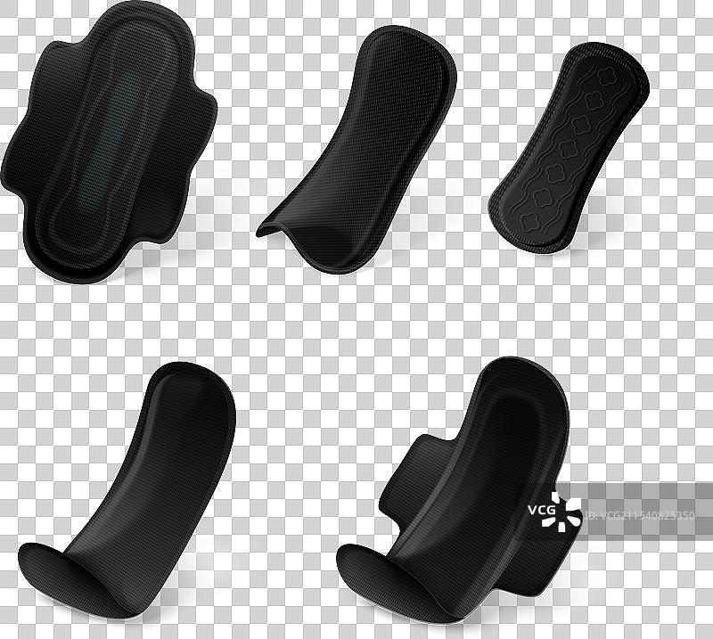 黑色卫生巾 逼真的女性卫生巾图片素材