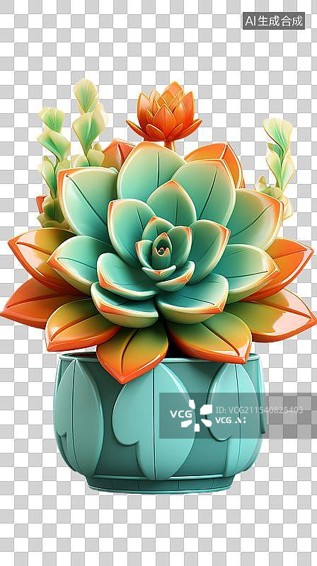 【AI数字艺术】多肉植物盆栽图片素材