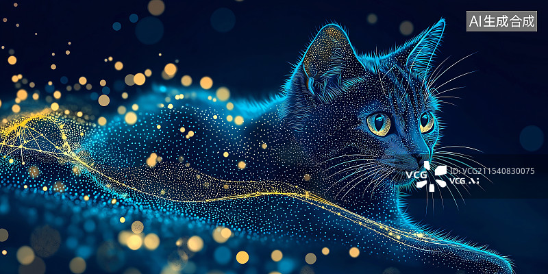 【AI数字艺术】高清的年会背景，融入全息蓝芒、智能流线与冷光幻光，科幻感爆棚，借由超导纹络勾勒未来蓝图。图片素材