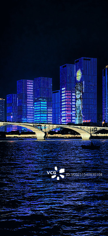 长沙市橘子洲头湘江夜景图片素材