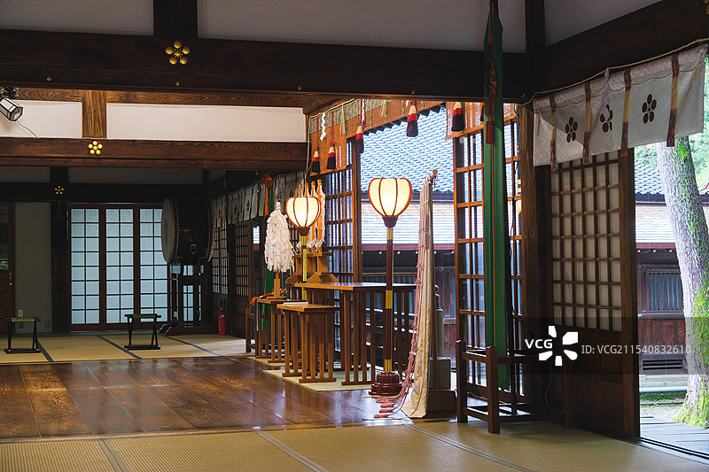 日本金泽尾山神社主殿内部空间图片素材