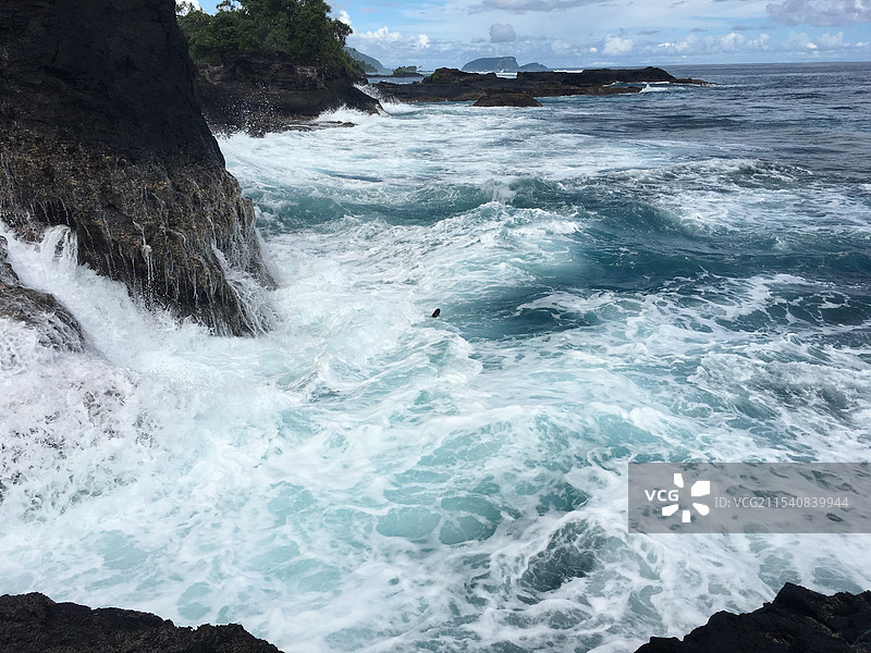 萨摩亚萨瓦伊Alofaaga海边图片素材