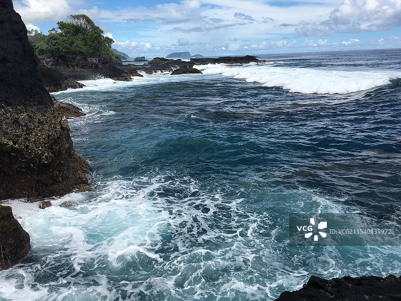 萨摩亚萨瓦伊Alofaaga海边图片素材