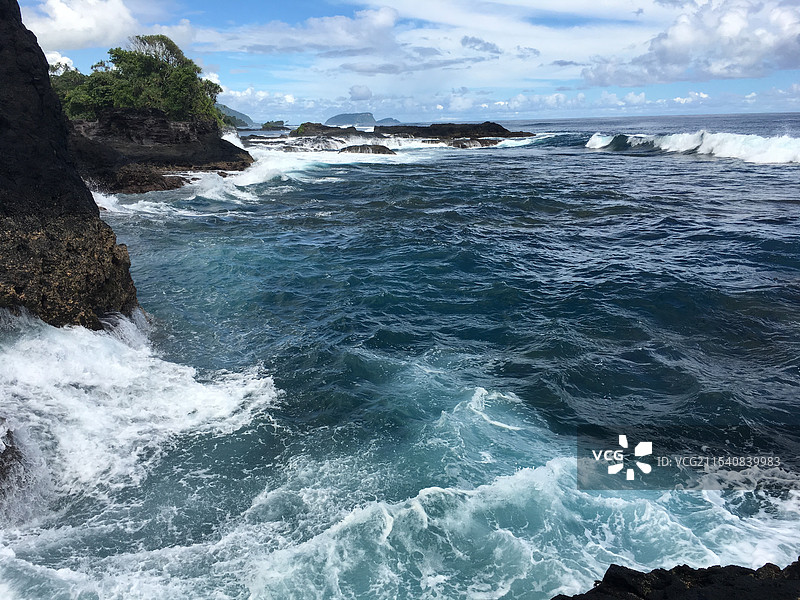 萨摩亚萨瓦伊Alofaaga海边图片素材