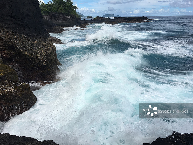 萨摩亚萨瓦伊Alofaaga海边图片素材